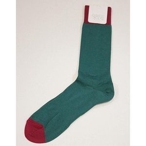 HOOK + ALBERT Colorblock Socks Moss Field Peruvian  Pima Cotton OSFM